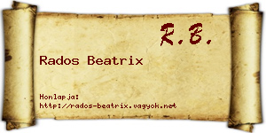 Rados Beatrix névjegykártya
